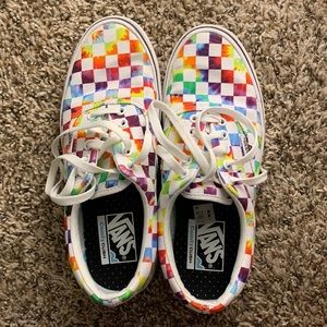 Vans Comfycush Era Tie-Dyed Checkered Originals- New- 8.5 Womens & 7 Men’s